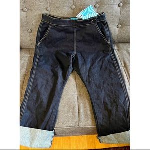 Hell Bunny Charlie Denim Jeans 50s Vintage Retro Capri Pedal Pushers L